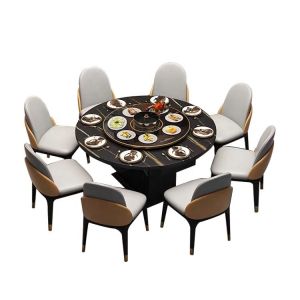 6 To 8 Seater Extendable Dining Table And Chairs For Small Spaces Grey Induction
