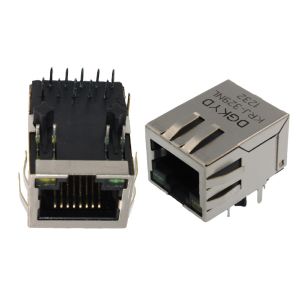 China Shielded Gigabit ehternet RJ45 PCB Connector with Transformer RJ45 Network socket on sale