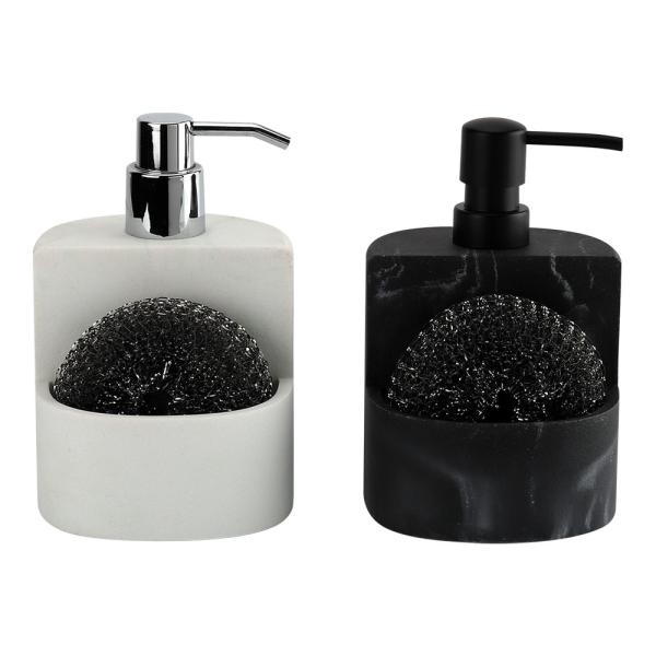 Buy cheap 2N1 Sand stone soap dispenser with marble print and cleaning ball utensil caddy kitchen lotion dispenser from wholesalers