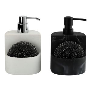 Buy cheap 2N1 Sand stone soap dispenser with marble print and cleaning ball utensil caddy kitchen lotion dispenser from wholesalers