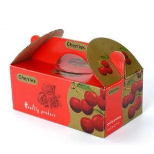 Buy cheap Full Color Corrugated Carton Box / Cherry Fruit Packaging Boxes With Handle from wholesalers
