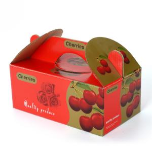 Buy cheap Full Color Corrugated Carton Box / Cherry Fruit Packaging Boxes With Handle product