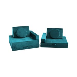 Luxury Velvet Fabric Play Couch Set High Density Foam Modular Sectional Sofa