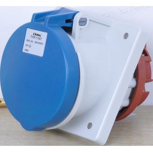 Angled inward tilt 20° IP44 Industrial Power Socket Single or Three Phase 16A