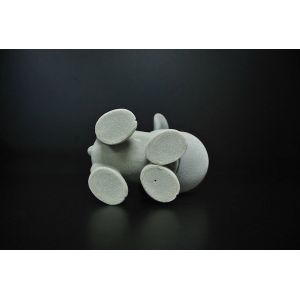 Customized Plastic Toy Figures Pile Flocking Dog 3.5 Inch For Children