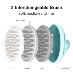 Buy cheap Blue Easy Clean Scalp Massager With 3 Interchangeable Scrubbers from wholesalers