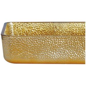 Buy cheap Luxury Gold Rectangular Vessel Sinks 4.2 Inch Modern Deep Bathroom Sink Basin from wholesalers