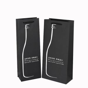 China Custom Printed Bottle Paper Wine Bags with Handles Rope Handle and CMYK/PANTONE Printing on sale