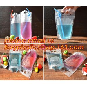 Juice Drink Pouches Heavy Duty Hand-held Reclosable Zipper bags Stand-up Heat
