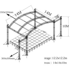 Professional 6082- T6 Aluminum Square Truss With Curved Tent Series