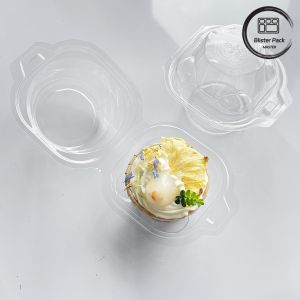 Buy cheap Transparent Hinged Clamshell Disposable Plastic Food Containers Single Cupcake Holders from wholesalers