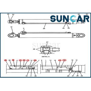 Buy cheap PH01V00014R300 Swing Cylinder Repair Seal Kit Fits CX47 Case Excavator Engineering Construction from wholesalers