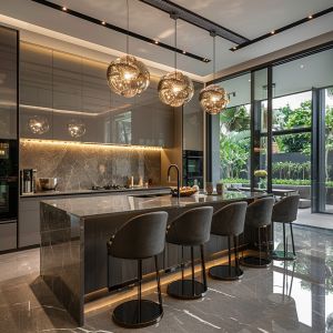 High End Gloss Paint European Frameless Design Modular Kitchen Cabinets With