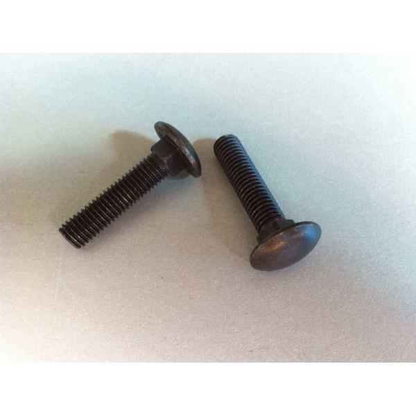 Steel Black Oxide Carriage Bolts , Button Head Bolt Copper Plating Finish