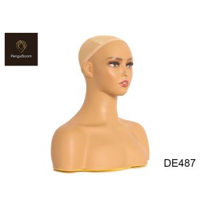 Buy cheap Strong Practicality W36cm Pretty Mannequin Head With Shoulders Human Skin from wholesalers
