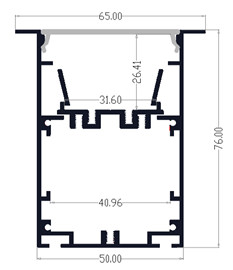 Big Recessed LED Profile 65*75mm Silver U Shape LED Aluminum Channel