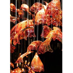 Buy cheap Hotel Lobby Cockscomb Shaped Chandelier Hall Front Desk Shopping Mall Beauty Salon Jewelry Store Glass Art Deco Chandelier from wholesalers