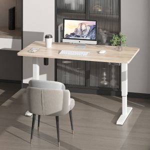 Electric Height Adjustable Desk for Boss Manager Office Design Walnut Wooden