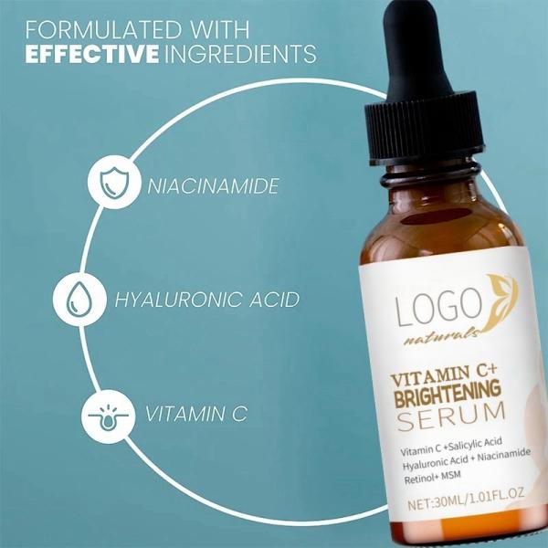 MRUIS Vegan Vitamin C Serum Anti-Aging & Anti-Wrinkle Skin Care Rejuvenating Whitening & Cruelty Free Custom Logo Serum Vc