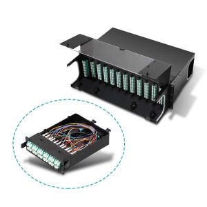 High Density Fiber Optical Patch Panel 19 Inch 1U MPO MTP-LC 24F 10G 40G