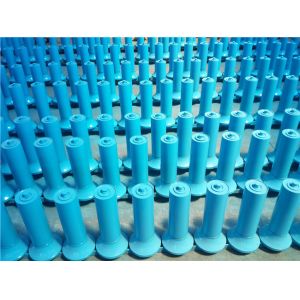 Buy cheap Blue Self Aligning Conveyor Guide Roller Buffer 219mm Diameter from wholesalers