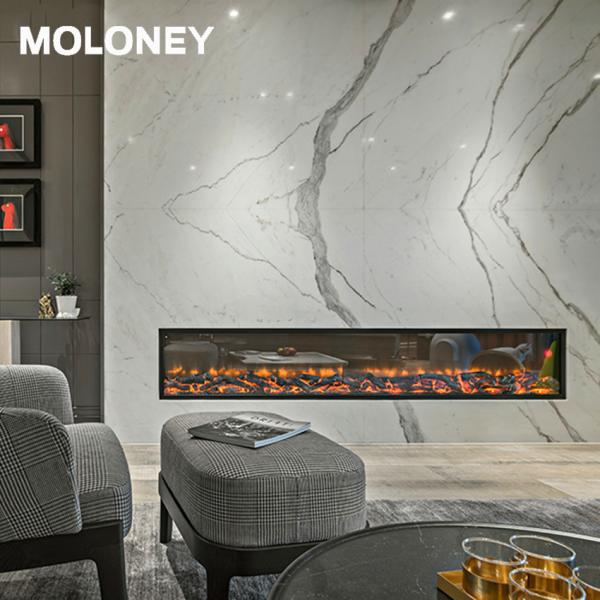 Quality 1800mm Pure Decor Flush Mount Electric Fireplace LED Flame Lamp With Log for sale