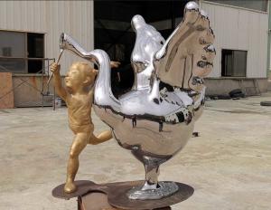 Buy cheap Contemporary Outdoor Metal Statues Public Decorative Stainless Steel Animal Sculpture product