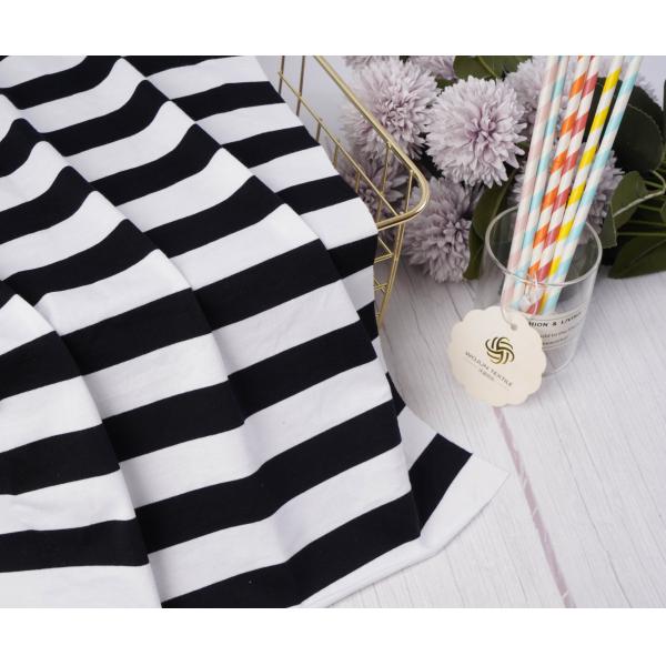 Natural Moisture Wicking Healthy And Simple Striped Knit Fabric For T-Shirt