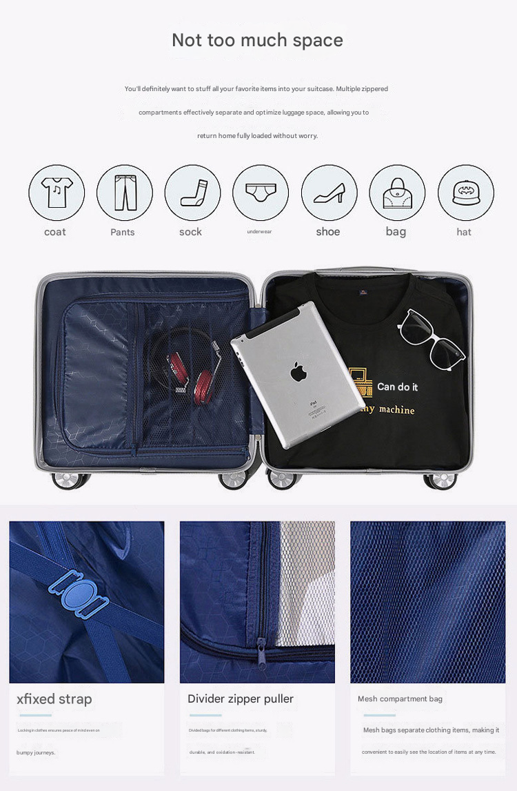 18-inch 901 Korean style ABS carry-on luggage with universal wheels 2026 leather