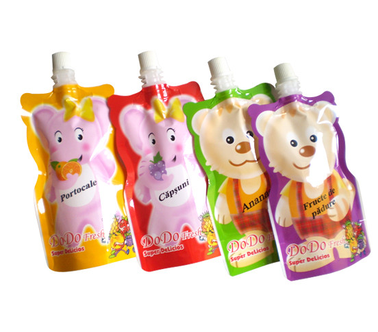 Quality side spout pouch packaging for drink, bottom gusset bag for sale