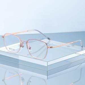 Buy cheap Acetate Titanium Rectangular Rimmed Glasses CE With Interchangeable Lenses from wholesalers