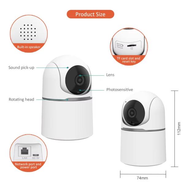 Smart Home CCTV Auto Tracking Wireless PTZ Network IP Dome Camera Wifi Baby