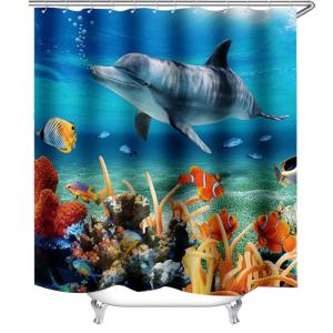 Buy cheap Under Sea World Dolphins Animals Polyester Fabric Shower Curtain from wholesalers