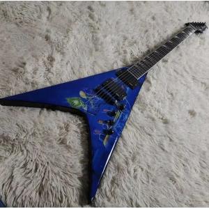 Buy cheap Factory Customized Special Body Blue Flying V Electric Guitar Black Hardware with A Top Quality from wholesalers