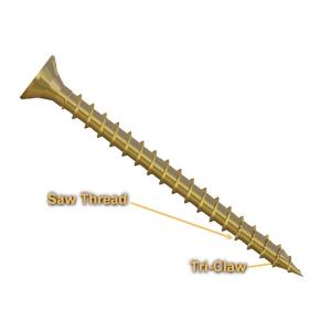 Buy cheap Saw Tri-Claw Thread Galvanised Chipboard Flooring Screws , Yellow Dichromate Screws from wholesalers