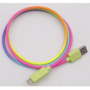Data Transfer 1.5m 2m Usb 2.0 To Usb C Cable Quick Charge Rainbow Color