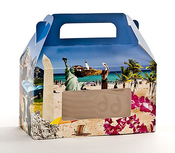 Buy cheap Horizontal Beach Design Window Candy Totes Candy Boxes Protective Varnish from wholesalers