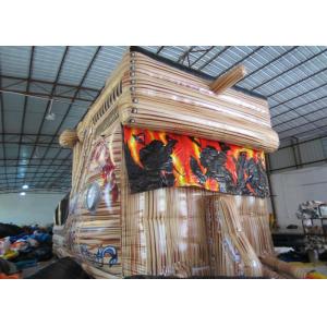 Big Dinosaur Inflatable Pirate Ship With Slide Enviroment - Friendly