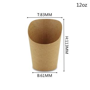 Buy cheap Disposable Single Sided Scoop Kraft Paper Cup For French Fries Chips from wholesalers