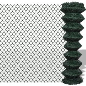 Dark Green Residential Chain Link Fence 5ft For Home Garden / Courtyard / Villa