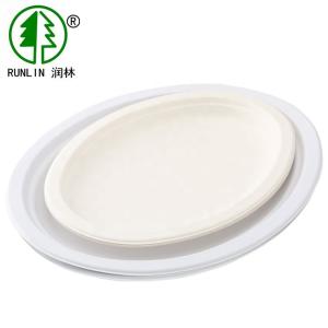 Buy cheap Eco Friendly Biodegradable Factory Price Oval Shape Bagasse Plate from wholesalers