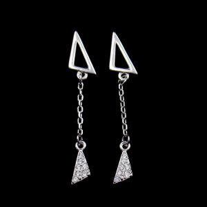 Buy cheap Ladies 925 Sterling Silver Hoop Earrings , Lightweight Silver Wedding Earrings from wholesalers