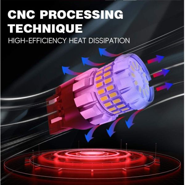 Halogen Size Non Polarity 850LM 8W G15 LED Turn Signal Light7440 W21W 3156 1156 Back up Lights for Car LED Small Bulb