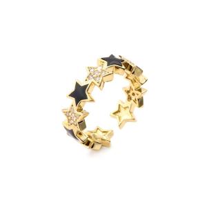 Buy cheap Open 14k Gold Star Ring Adjustable CZ Cubic Zircon Custom from wholesalers