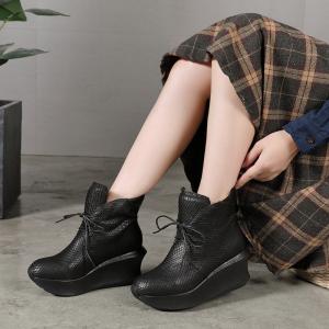 Buy cheap S228 Warm fleece lining, thick bottom, high fashion short boots, handmade leather women's shoes from wholesalers