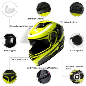 Buy cheap Double Visor Flip Up Motorcycle Modular Helmet Motorbike Bluetooth Earphones from wholesalers