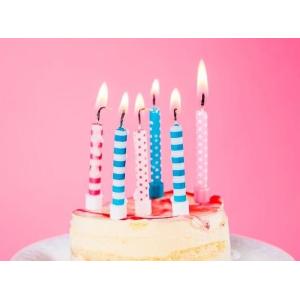Buy cheap Spiral And White Dots Printable Birthday Candles With Holders For Cake Decorations product