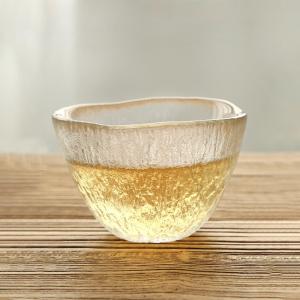 Lead Free 100ml Clear Retro Tree Pattern Glass Teacup