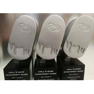 Poly Resin Custom Trophy Cup 3D Engraved Ice Cream Crafts Gold / Silver Plating