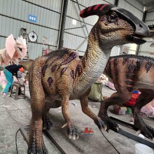 Buy cheap 4M Long Lifelike Animatronic Roaring Parasaurolophus With Mouth Open And Eye Blink from wholesalers
